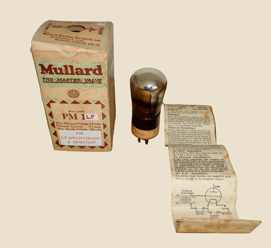 1920s Mullard PM1 LF Radio Triode Valve In Its Original Box