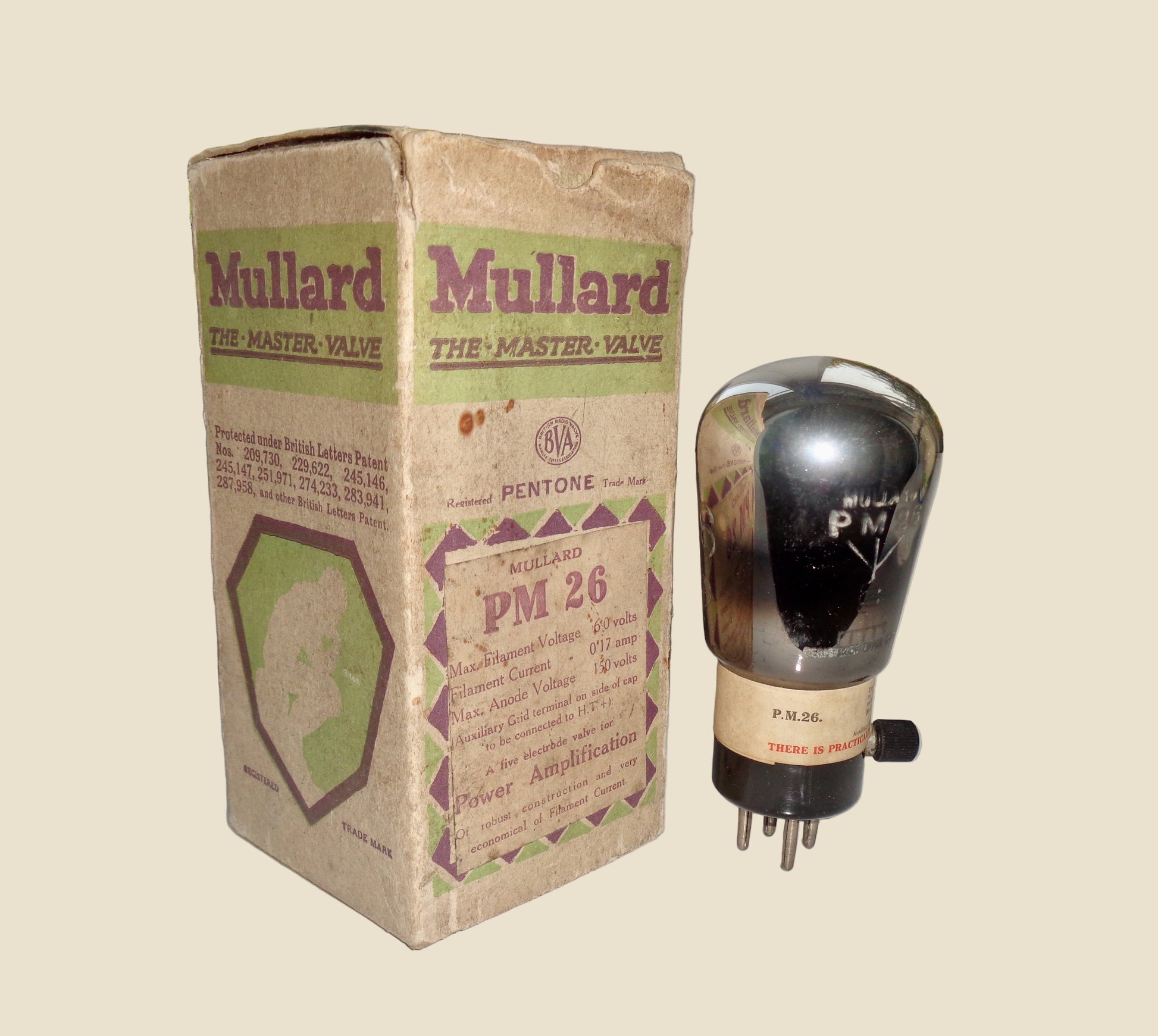1920s Mullard PM26 Radio Pentone Valve In Its Original Box