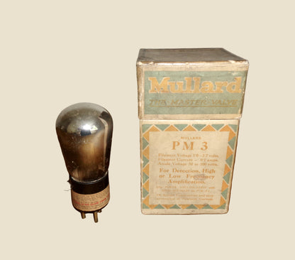 1920s Mullard PM3 Radio Triode Valve In Its Original Box