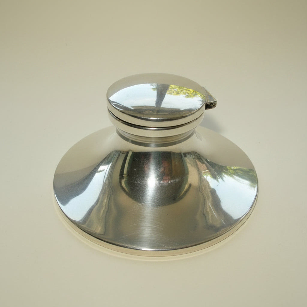 1935 Birmingham Sterling Silver Capstan Ink Well With Glass Insert And Bakelite Base
