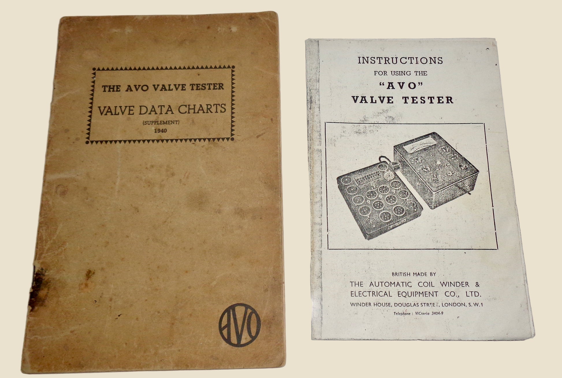 1940 AVO Valve Tester Instructions And Valve Data Charts Booklet