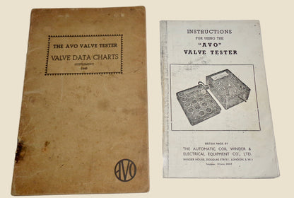 1940 AVO Valve Tester Instructions And Valve Data Charts Booklet