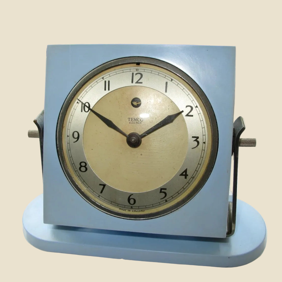 1940s Blue Temco Electric Type MkV Desk Clock 200/250V 50Hz