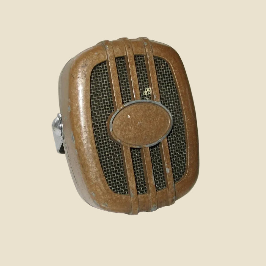 1950s Brown Lustraphone C51 Dynamic Moving Coil Desk Microphone
