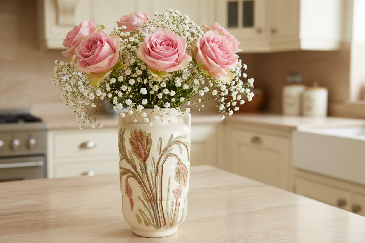 1960s Kad Yad Israel Studio Art Pottery Greek Urn Floral Vase