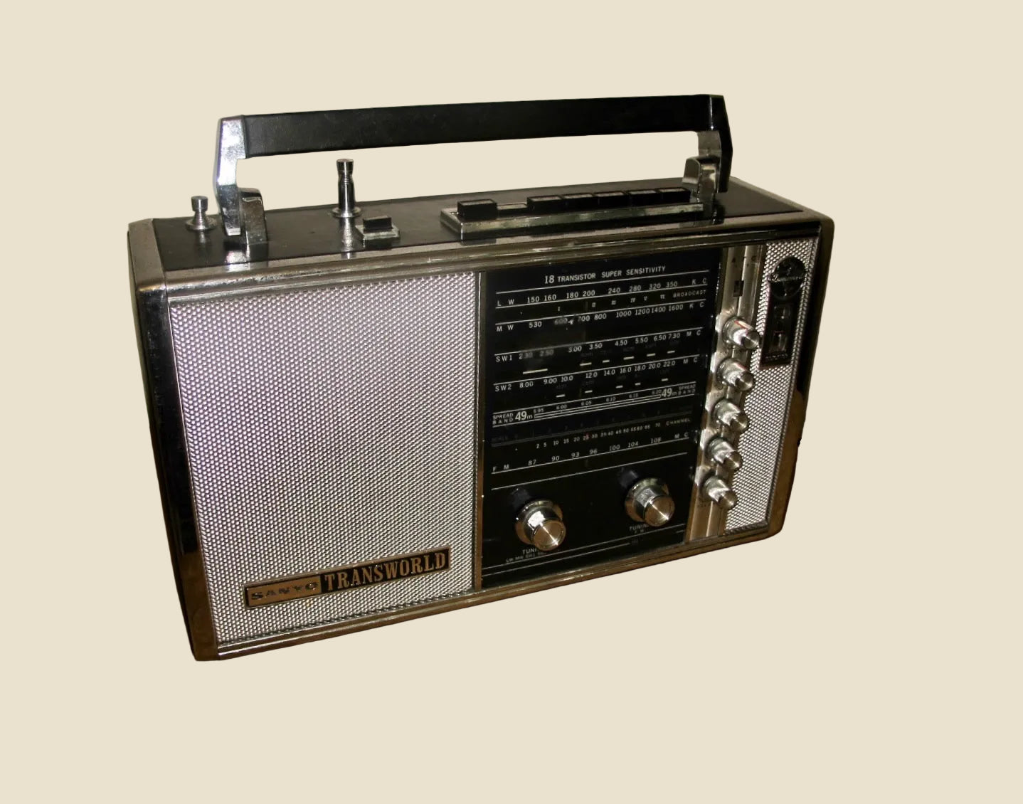 1960s Sanyo Transworld Six Band Transistor Radio 18H 815 