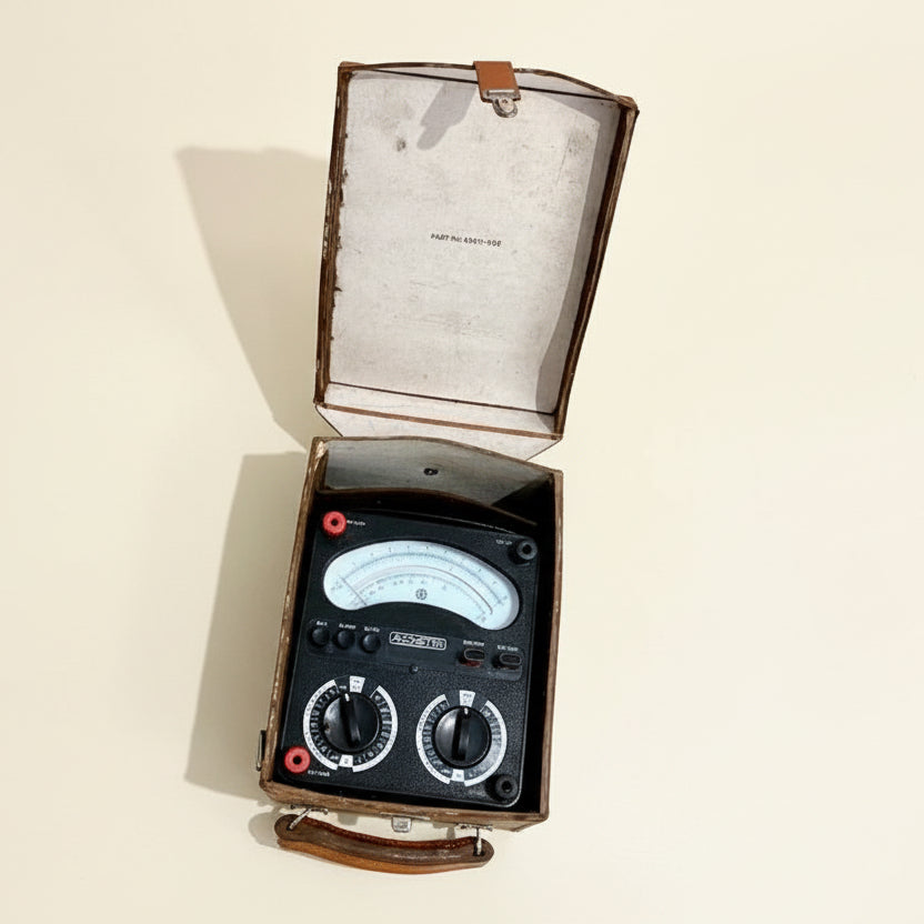 1970s Universal Avometer Model 8 MkV With VC1 Converter And Tan Leather Transit Case