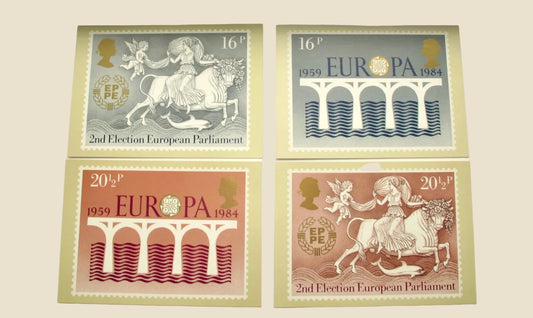 1984 Set of Four PHQ 75 Postcards Of Europa