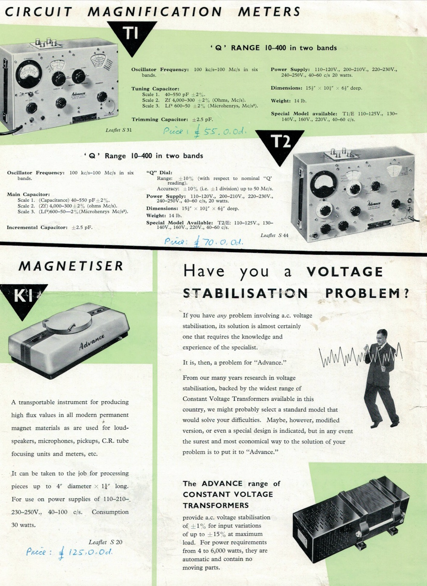 1960s Advance Q Meter Type T2 Circuit Magnification Meter