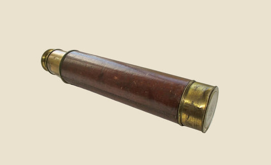 Antique Brass and Leather Three Draw Telescope Made By T Underhill In 1848 