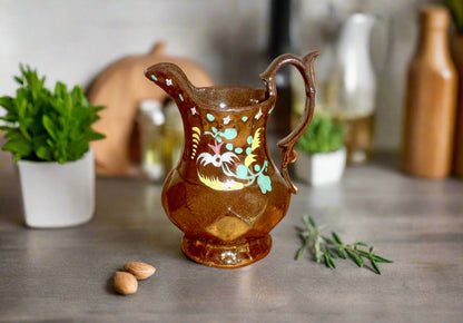 Antique Small Copper Lustre Staffordshire Pottery Jug/Creamer
