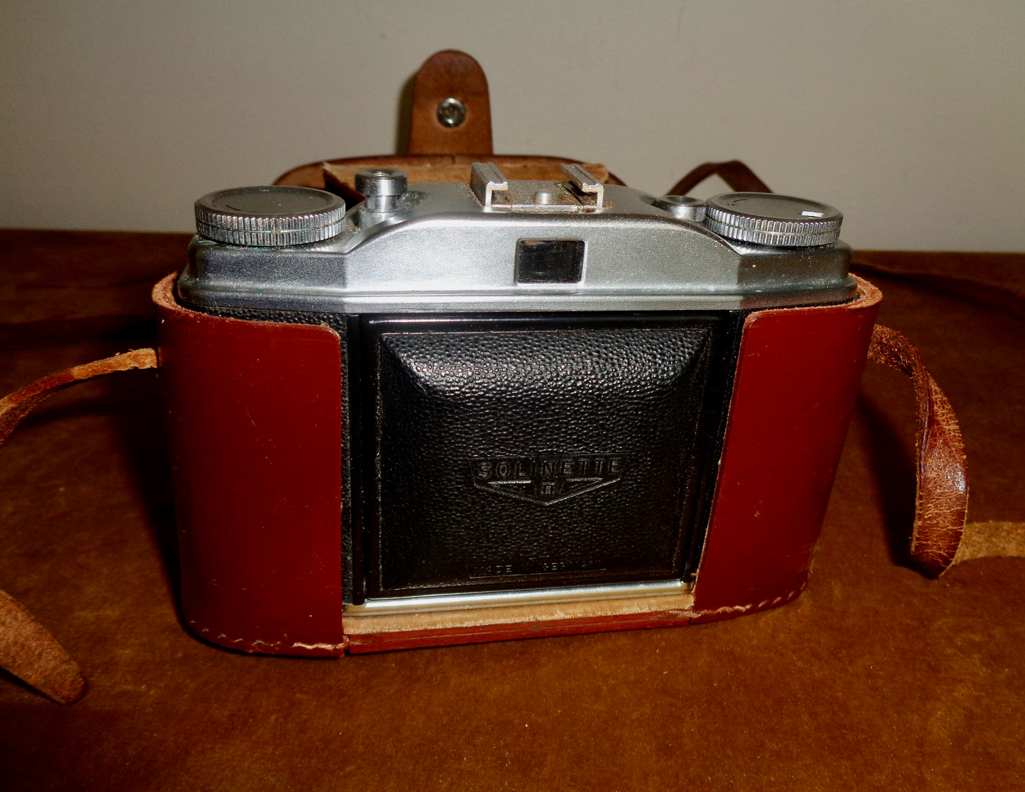 1950s AGFA Solinette II 35mm Folding Camera With Solinar 50mm 1:3.5 Lens And Ever Ready Case