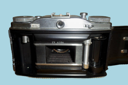 1950s AGFA Solinette II 35mm Folding Camera With Solinar 50mm 1:3.5 Lens And Ever Ready Case