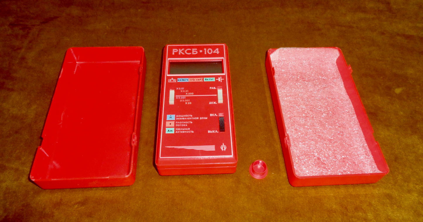 Pre-owned RSKB-104 USSR Geiger Counter In A Red Plastic Box