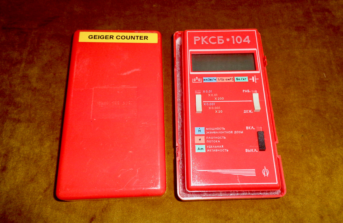 Pre-owned RSKB-104 USSR Geiger Counter In A Red Plastic Box