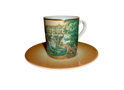 Boxed Goebel Espresso Cup And Saucer Printed With V Sadovnikov Peterhof Palace