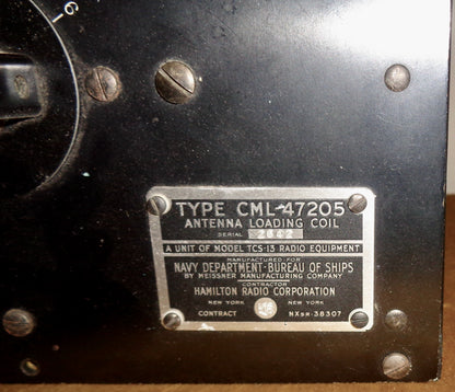 Collins TCS13 US Navy Radio Antenna Loading Coil Type CML 47205