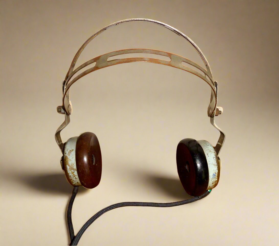 Vintage Ericsson XII 2000 Ohms Headphones Made From Aluminium And Bakelite