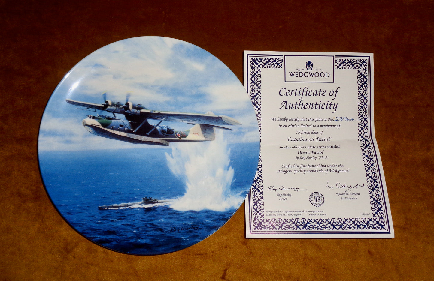 Wedgwood Catalina On Patrol Commemorative Collector's Aircraft Plate Number 221A