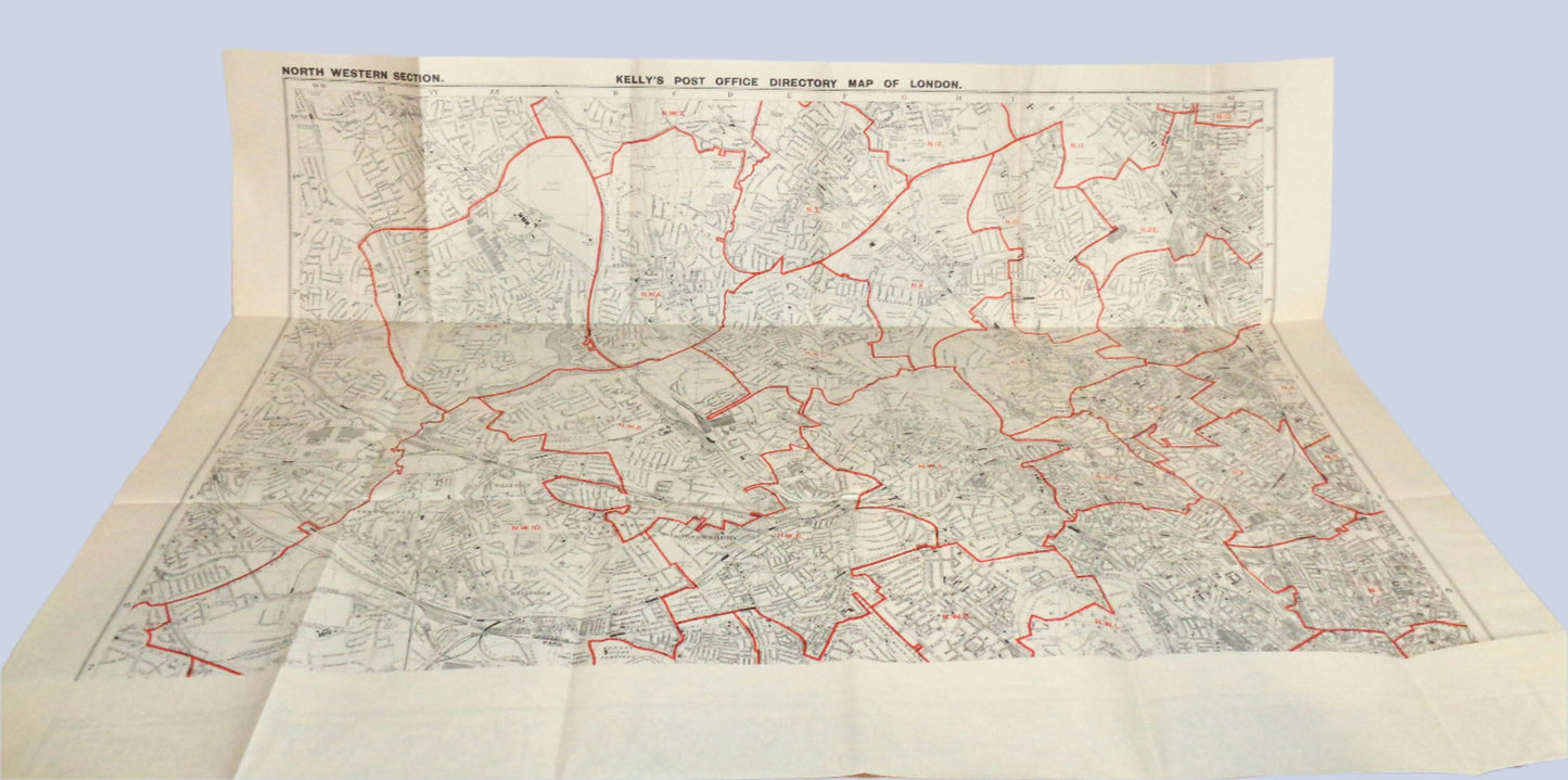 1939 Kelly's Post Office Directory Map Of London With Four Maps