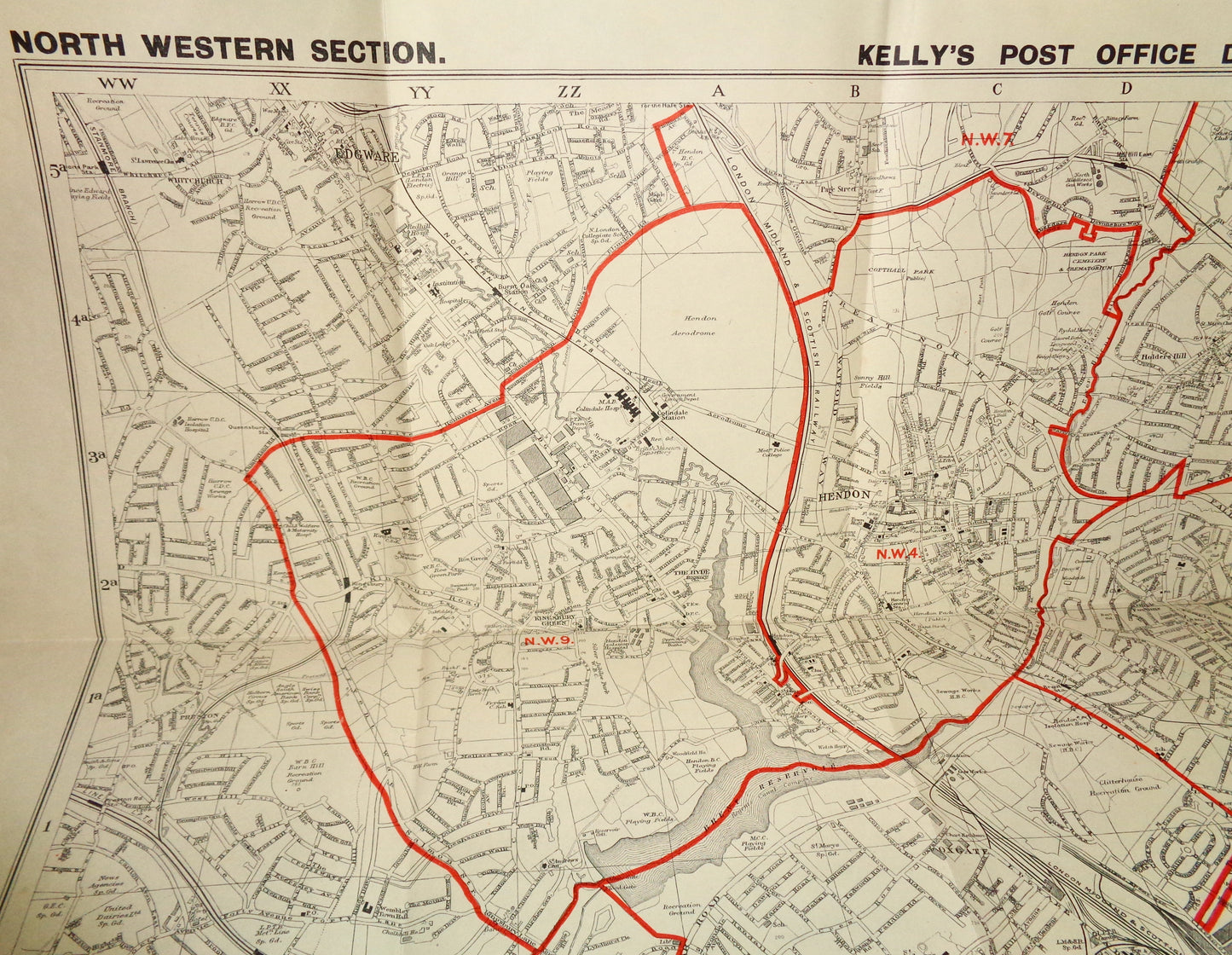 1939 Kelly's Post Office Directory Map Of London With Four Maps