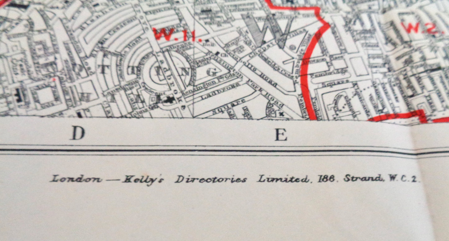 1939 Kelly's Post Office Directory Map Of London With Four Maps