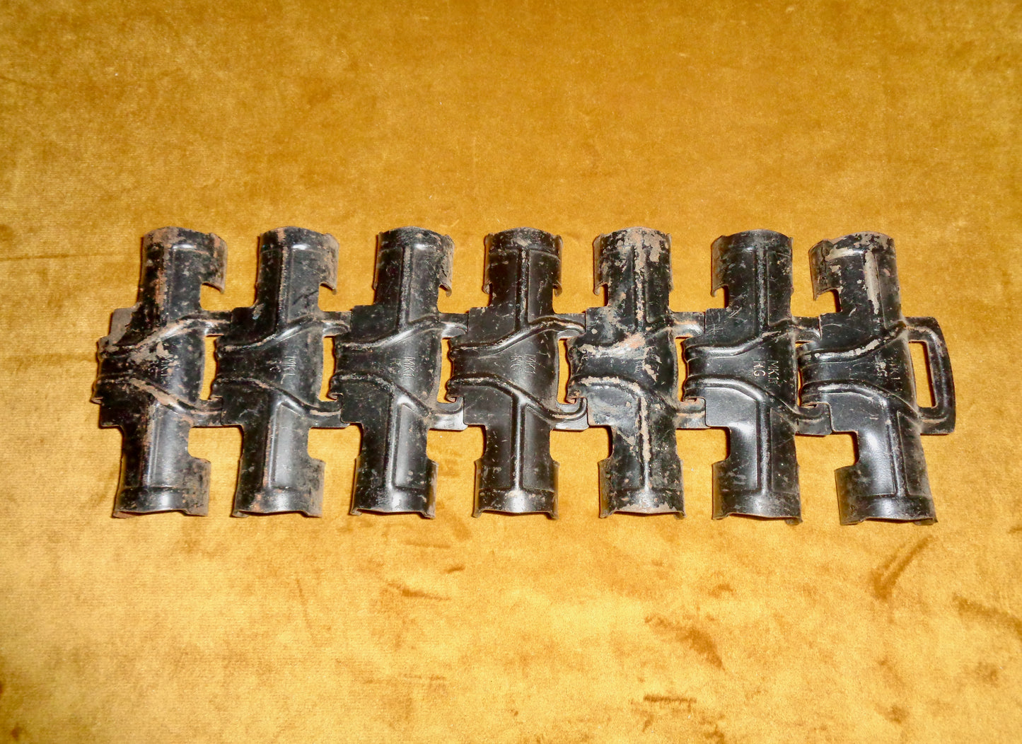 Seven WW2 RAF Mk1 RG 50 Cal Ammunition Belt Links For A Browning M2