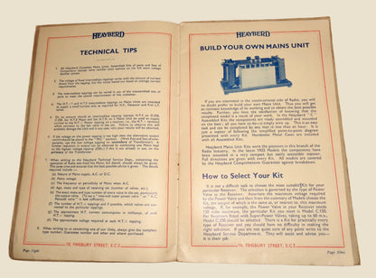 1933 Heayberd Radio Mains Equipment Catalogue