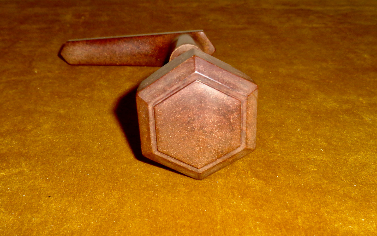 Original Art Deco Brown Bakelite Door Furniture Including Two Handles With Door Back Plates & Spindle