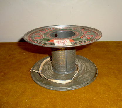 Vintage Metal Cable Reel / Spool / Bobbin With Double Sided Graphics For Ripaults Cables