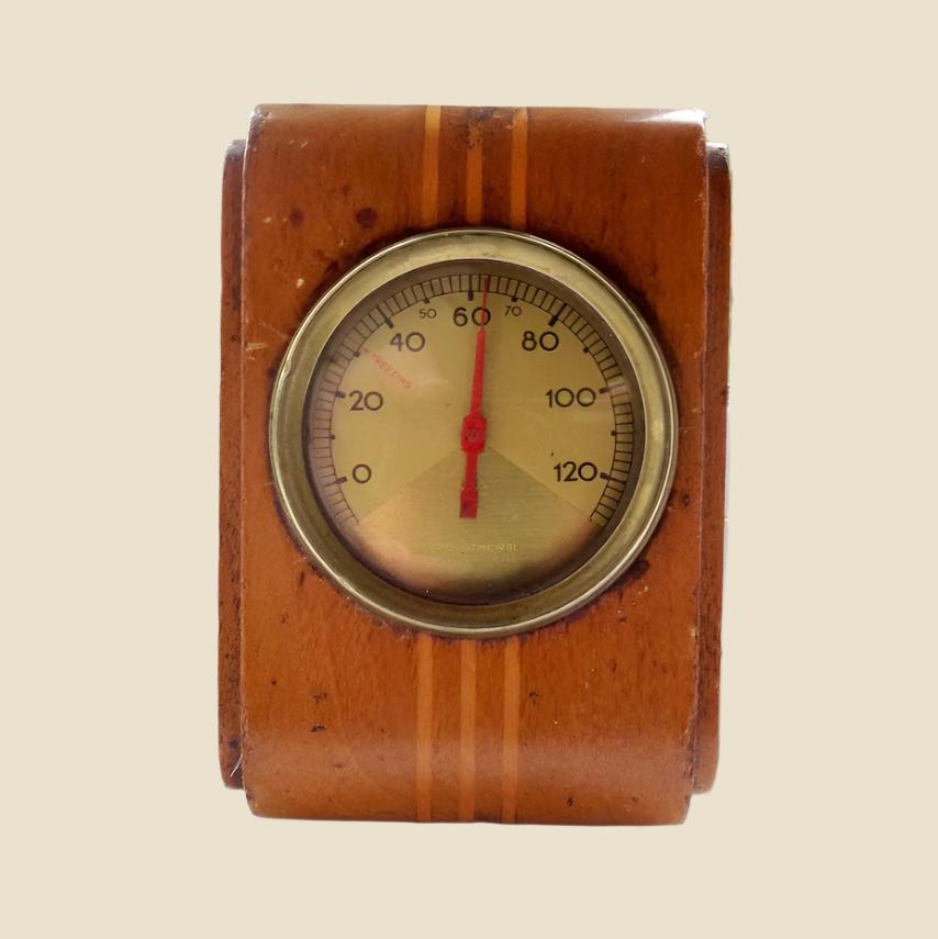 1930s Rototherm Wall Hanging Thermometer In An Art Deco Wood Case