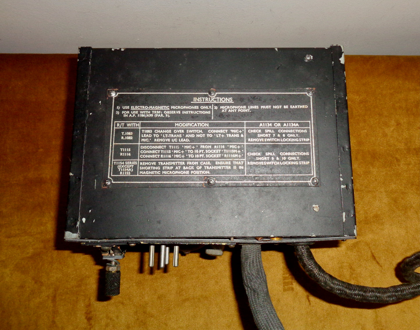 WW2 Lancaster Bomber Radio Amplifier A1134 / IOU 11500 For A R1155 / T1154