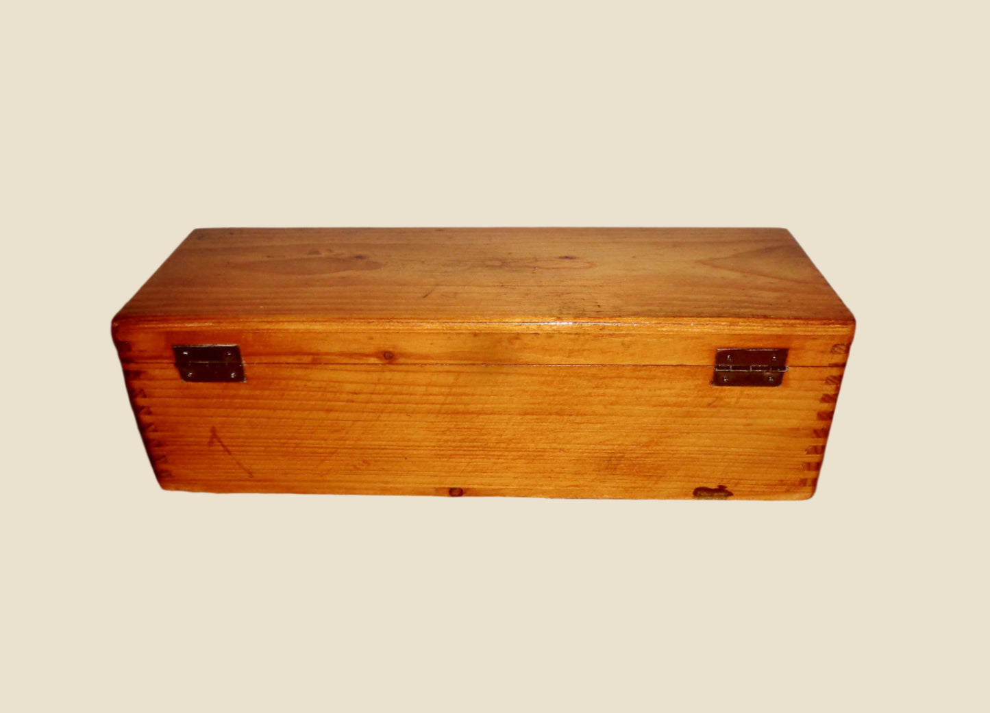 Antique Wood Rectangular Draughtsman's Storage Box