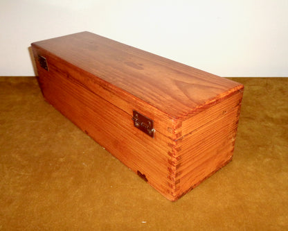 Antique Wood Rectangular Draughtsman's Storage Box