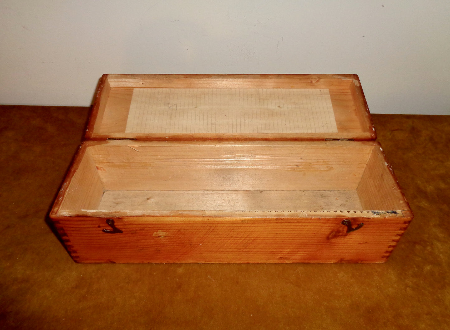 Antique Wood Rectangular Draughtsman's Storage Box