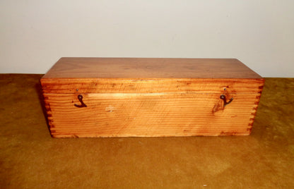 Antique Wood Rectangular Draughtsman's Storage Box