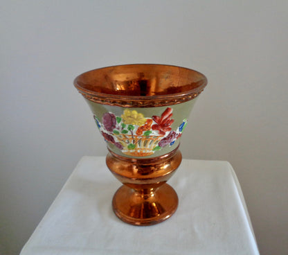 Antique Copper Lustreware Urn Vase