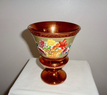 Antique Copper Lustreware Urn Vase