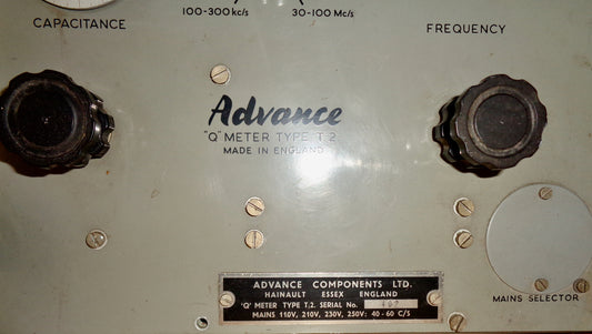 1960s Advance Q Meter Type T2 Circuit Magnification Meter