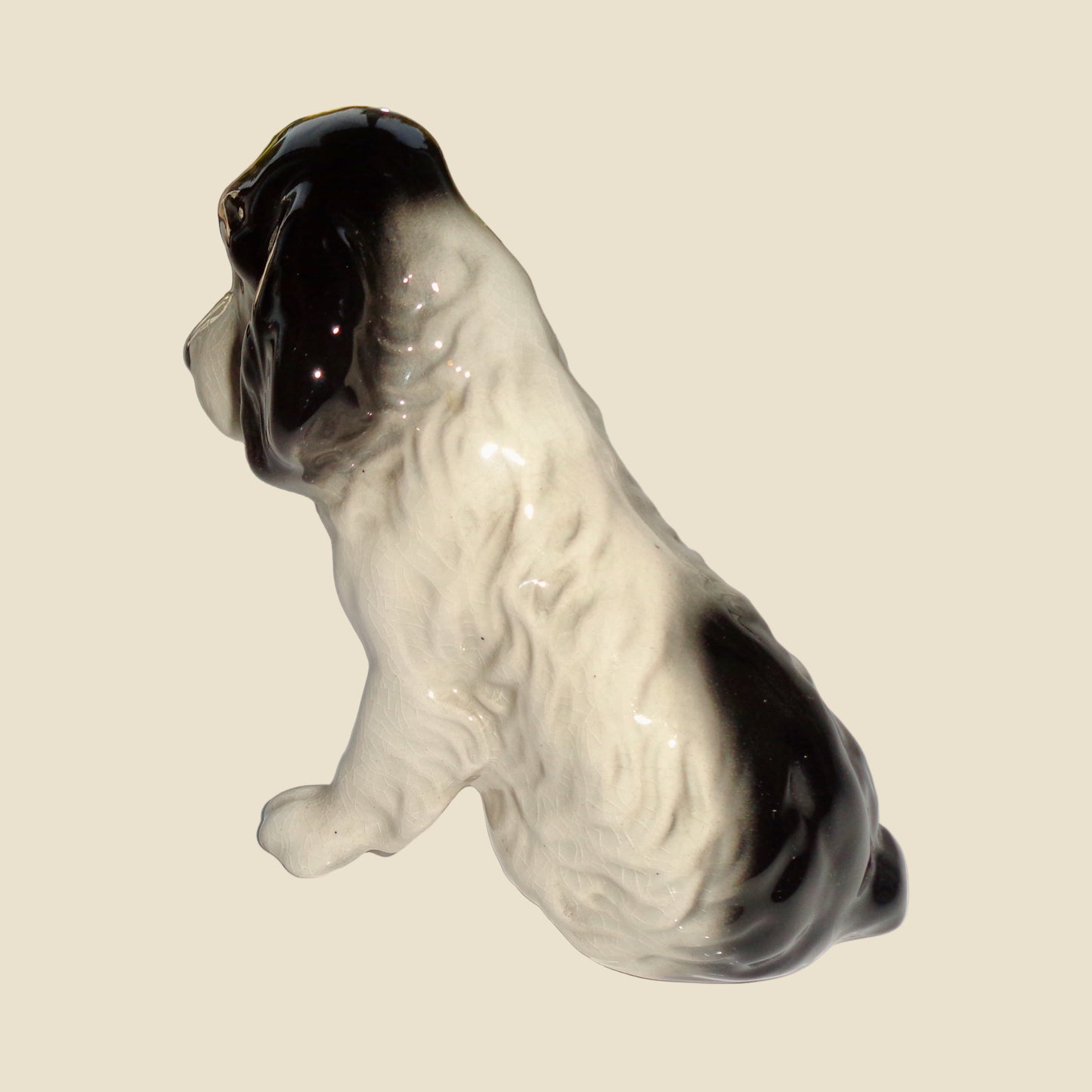 1940s SylvaC Black And White Spaniel Dog Figurine Model 18