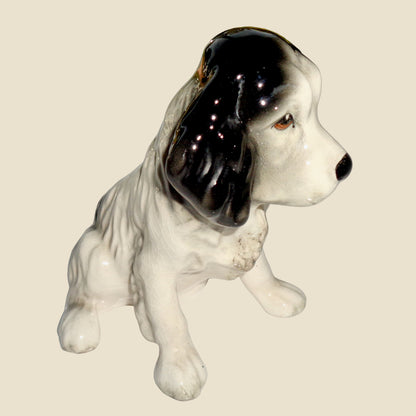 1940s SylvaC Black And White Spaniel Dog Figurine Model 18