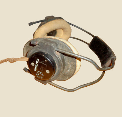 WW2 Pair Of RAF Headphones With Type 32 Helmet Receivers 10A/13466
