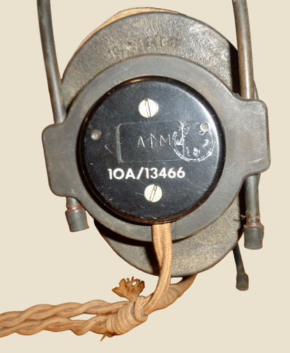 WW2 Pair Of RAF Headphones With Type 32 Helmet Receivers 10A/13466
