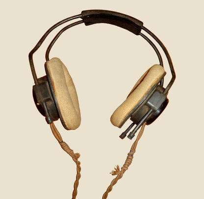 WW2 Pair Of RAF Headphones With Type 32 Helmet Receivers 10A/13466