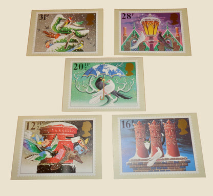 Set of Five PHQ 71 Postcards Of Christmas 1983 Stamps Designed by Tony Meeuwissen