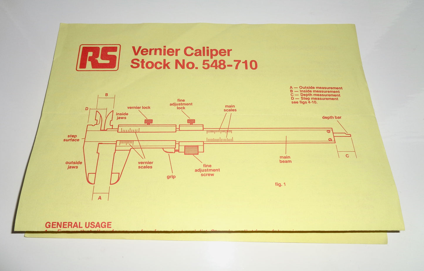 Mitutoyo RS Components Vernier Calliper 548-710