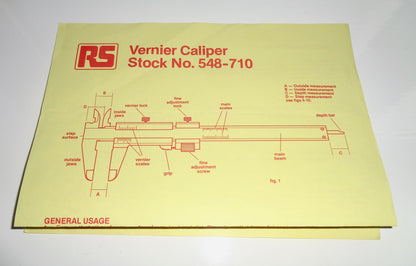 Mitutoyo RS Components Vernier Calliper 548-710