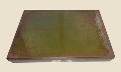 Vintage British Army Electrical Components / Hardware Spares Tin With Hinged Lid