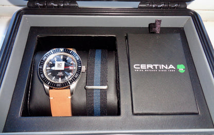 Certina DS PH200M Automatic Diver's Watch With Black Dial And Two Straps