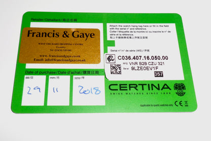 Certina DS PH200M Automatic Diver's Watch With Black Dial And Two Straps